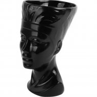 Кашпо «Голова Нефертити» 3474, черный, 15х24.5 см