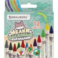 Мелки воск«BRAUBERG»(273229,12 цветов)