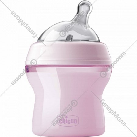 Бутылочка «Chicco» Natural Feeling, с силиконовой соской, розовый, 00081311100000, 150 мл
