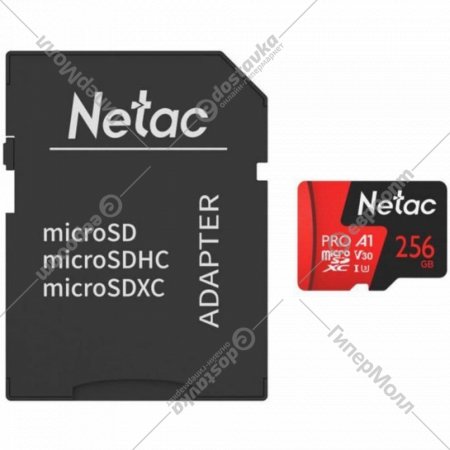 Карта памяти «Netac» P500 Extreme Pro, 256GB, с адаптером, NT02P500PRO-256G-R