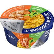 Лапша быстрого приготовления Бизнес Меню с куриным филе, приправами и овощами, 110 г