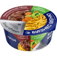 Лапша быстрого приготовления Бизнес Меню с тушёной говядиной в пряном соусе и овощами, 110 г