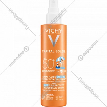 Спрей солнцезащитный детский «Vichy» Capital Soleil, легкий, водостойкий, с повышенной защитой SPF50+, 200 мл
