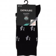 Носки мужские «DiWaRi» Happy, черный, размер 27