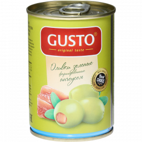 Оливки «Gusto» зеленые, фаршированные анчоусом, 280 г