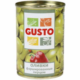 Оливки «Gusto» фар­ши­ро­ван­ные перцем, 280 г