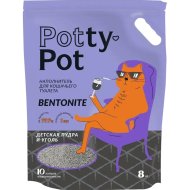 Наполнитель для кошачьего туалета «Potty-Pot» Детская пудра и уголь, PPB10BP, 10 л