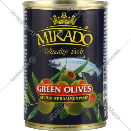 Оливки зеленые «Mikado» , фаршированные лососем, 300 г