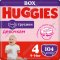Трусики-подгузники для девочек «Huggies» размер 4, 9-14 кг, 104 шт