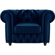 Кресло «Brioli» Честерфилд, В69 синий, 122х90х80 см