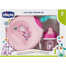 Набор дет­ской посуды «Chicco» ро­зо­вый, 00016200110000, 4 пред­ме­та