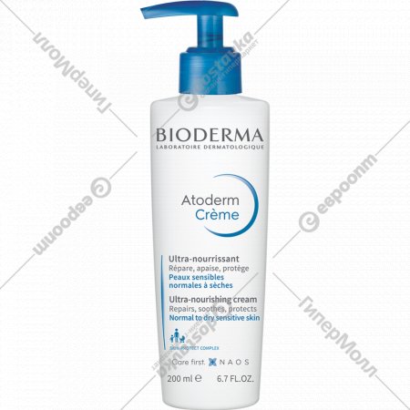 Крем для лица и тела «Bioderma» Atoderm Creme, с помпой, 200 мл