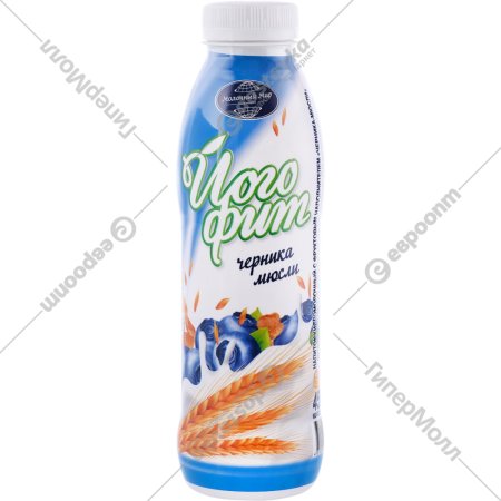 Йогурт питьевой «Молочный мир» черника-мюсли, 2%, 450 г