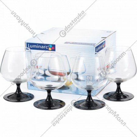 Набор бокалов для коньяка стеклянных «Luminarc» Domino 410 мл, 4шт