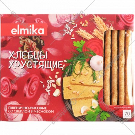 Хлебцы «Elmika» пшенично-рисовые со свеклой и чесноком, 70 г