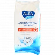 Влажные салфетки «Aura» с антибактериальнм эффектом, 72 шт.