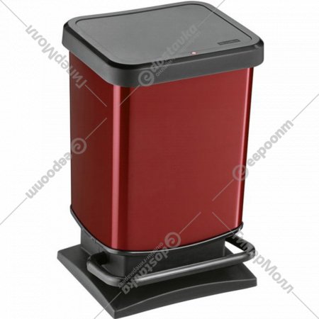 Контейнер для мусора «Rotho» Paso, с педалью, 754011008, черный/красный, 20 л