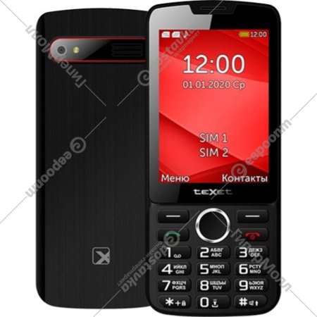 Мобильный телефон «Texet» TM-308, черный/красный