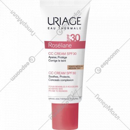 Солнцезащитный крем для лица «Uriage» Roseliane Сс Creme Anti-Rougeurs Spf30, против покраснений, 40 мл