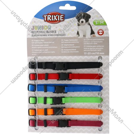 Набор «Trixie» 6 цветных ошейников для щенков, 17-25 см х10 мм