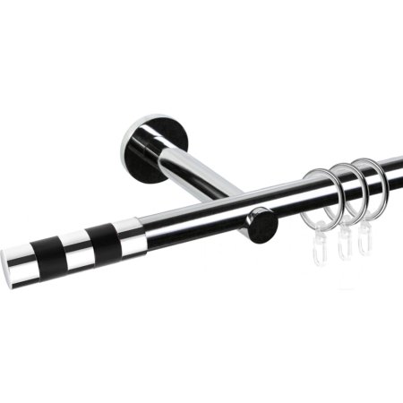 Карниз для штор «АС Форос» Dance D19Г, металл, хром, валес черный/хром, 1.6 м