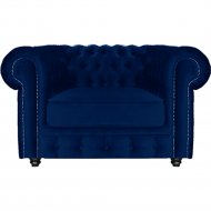 Кресло «Brioli» Честер Классик, В69 синий, 122х90х80 см