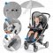 Зонт для коляски «Reer» ShineSafe+ SPF 50+, серый меланж, 84181