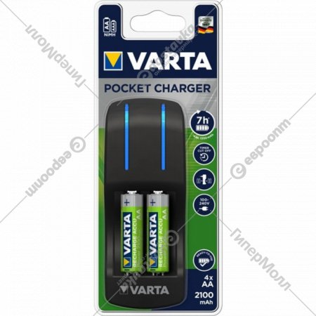 Зарядное устройство «Varta» 4x AA 56706, АА, ААА, 2100 mAh