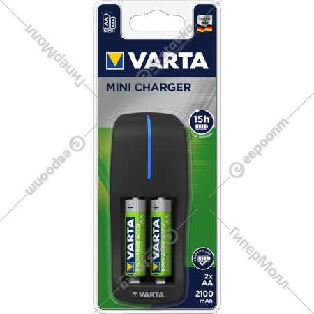 Зарядное устройство «Varta» Mini Charger 2x AA, ААА 56706, 2100 mAh