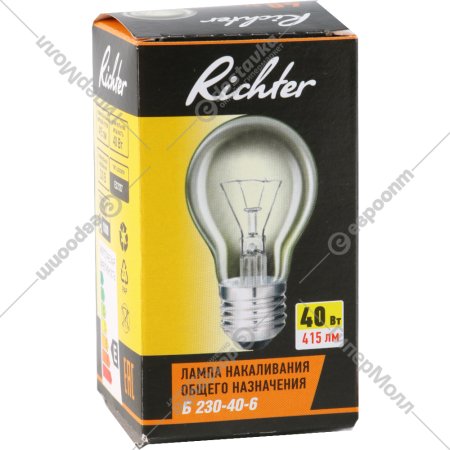 Лампа накаливания «Richter» 40 Вт