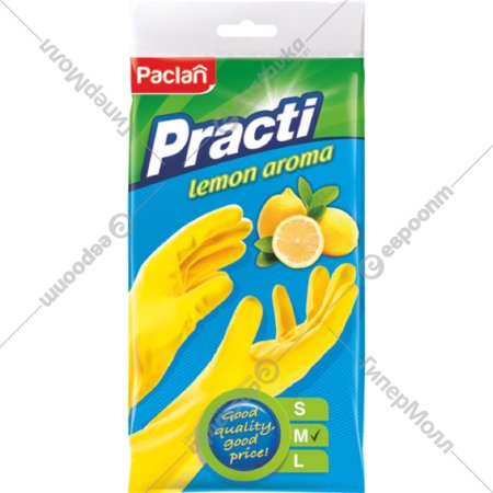 Резиновые перчатки «Paclan» с запахом лимона, размер M