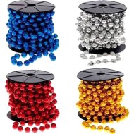 Украшение новогоднее Бусы для елки 033089, золото, 5 м