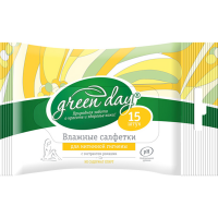 

Салфетки влажные"GREENDAY"(интим.)15шт