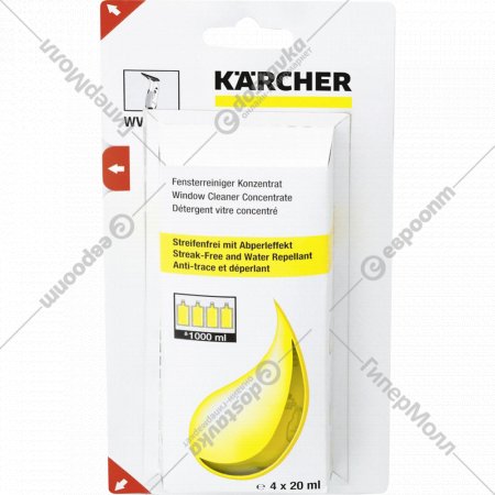 Чистящее средство «Karcher» Для мытья окон,концентрат, 6.295-302.0, 4х20 мл