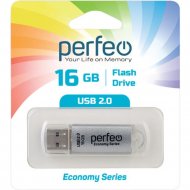 USB-накопитель «Perfeo» 16GB E01 Economy Series, PF-E01S016ES, silver
