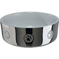 Миска для собак «Trixie» с рисунком, керамика, серебристый/белый, 15 см