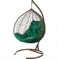 Кресло подвесное «BiGarden» Gemini Brown, зеленая подушка