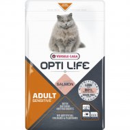 Корм для кошек «Opti Life» Cat, полнорационный, для кошек с чувствительным пищеварением, лосось, 441318, 1 кг