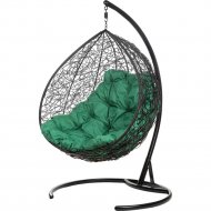 Кресло подвесное «BiGarden» Gemini Black, зеленая подушка