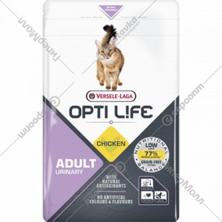 Корм для кошек «Opti Life» Cat, полнорационный, поддержание здоровья мочевыводящих путей, курица, 441317, 2.5 кг