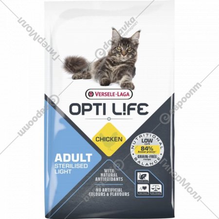 Корм для кошек «Opti Life» Cat, полнорационный, для стерилизованных кошек, курица, 441315, 2.5 кг