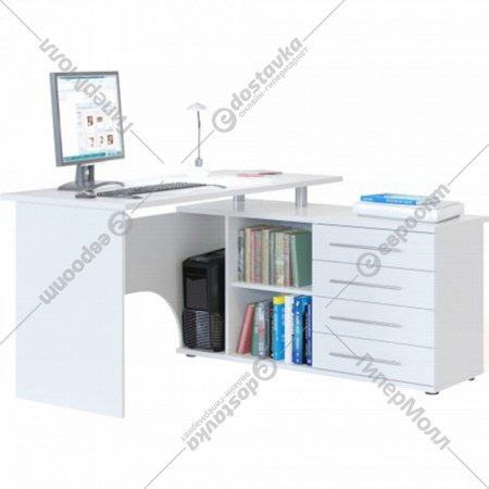 Компьютерный стол «Сокол-Мебель» КСТ-109, правый, белый