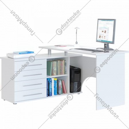 Компьютерный стол «Сокол-Мебель» КСТ-109, левый, белый