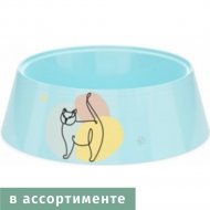 Миска для кошек «Альтернатива» Мур-мяу, М7852, голубой, 0.3 л