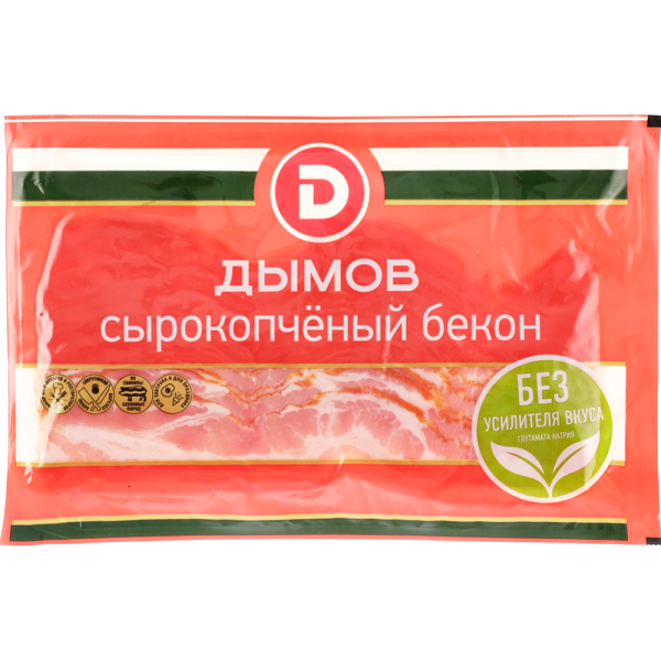 Бекон сырокопченый «Дымов» из свинины, 150 г купить с доставкой, цены в ...
