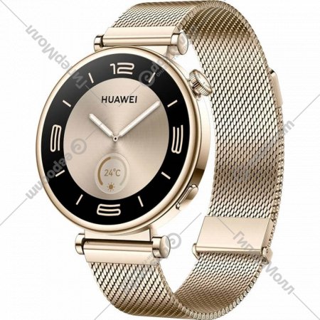 Умные часы «Huawei» Watch GT 4, ARA-B19, золотой ремешок c миланским плетением