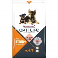 Корм для щенков «Opti Life» полнорационный, для всех пород с чувствительным пищеварением, лосось и рис, 431163, 12.5 кг
