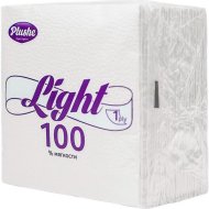 Салфетки бумажные «Plushe» Light, белый, 1 слой, 22.5х22.5 см, 90 шт