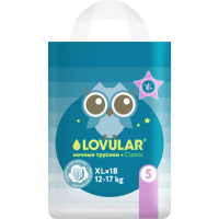 

Трусики-подгузн"LOVULAR"(ноч.XL 18шт)
