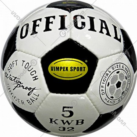 Футбольный мяч «Vimpex Sport» Official, 5 размер, бело-черный, 9088